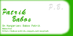 patrik babos business card